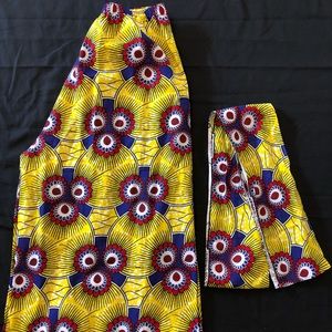 Wide leg African print pants and headwrap